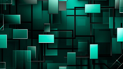 Wall Mural - Abstract green geometric shape background
