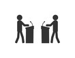 Debate, communication, discussion icon. Vector illustration.