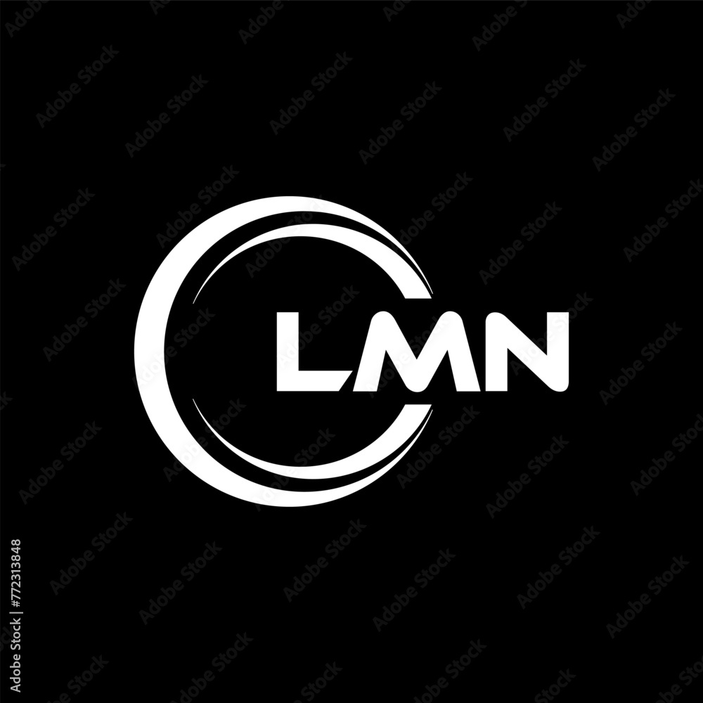 LMN letter logo design in illustration. Vector logo, calligraphy ...