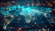 Holographic Global Network Connections Powering Illuminated Cities for Innovative Business Strategies