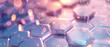 3D hexagons representing a strong skin barrier enhanced by ceramides, background softly blurred