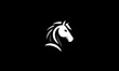 minimal logo design of horses , horse logo in black and white 