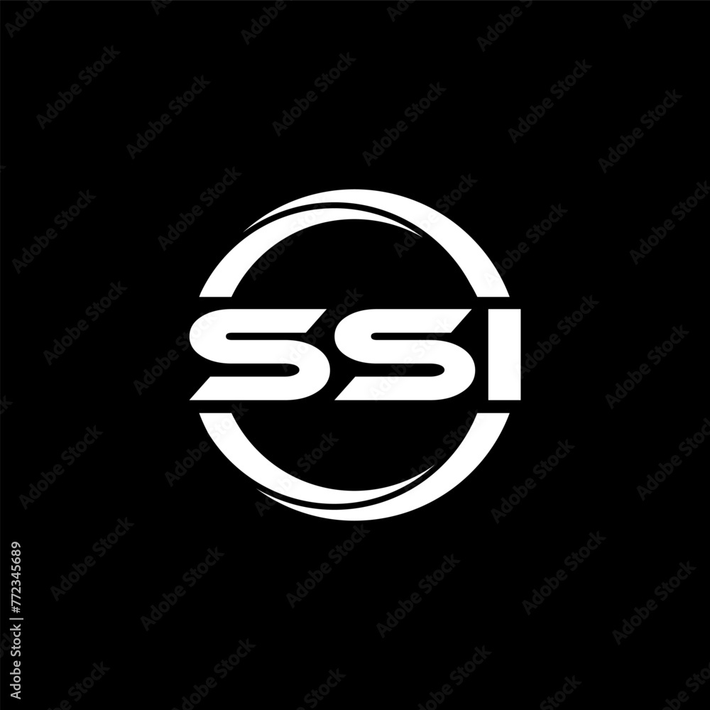 SSI letter logo design in illustration. Vector logo, calligraphy ...