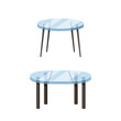 Round Glass Table Transformer Is A Versatile Furniture Piece That Converts Between A Dining Table, Coffee Table