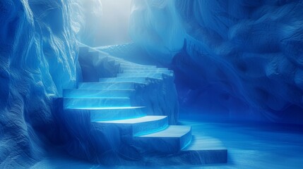 Aufkleber - The path to success in a futuristic polygonal style on a blue background.