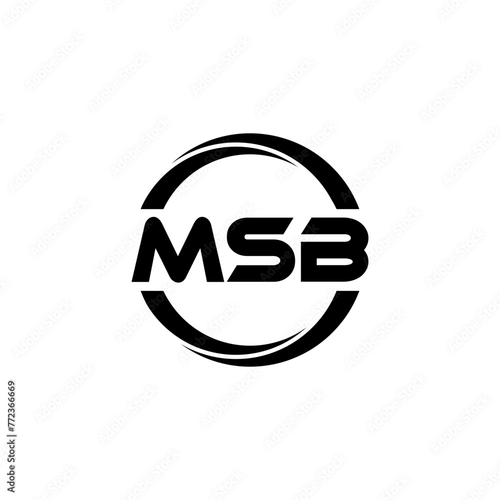 MSB letter logo design in illustration. Vector logo, calligraphy ...