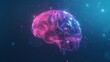 Low poly brain graphic with futuristic element showing medical neurology or brain analysis