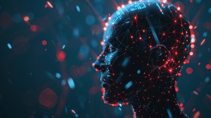 Fototapete - Graph illustrating artificial intelligence thinking of the next technological revolution, illustrating machine learning of technology revolution