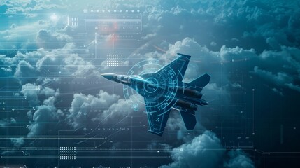 Leinwandbilder - The introduction of digital radar interfaces on military aircraft as part of aviation technology advancements