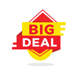 Wall Mural - Big deal red label icon for announcement, advertising, vector. Flat design template for banner, advertising, announcement.