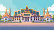 Vector illustration of Bangkok royal palace flat cartoon