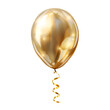 golden party balloons isolated on transparent background