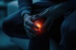 Moody 3D portrayal of intense knee pain, crafted for engaging chiropractic care ads