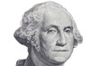 George Washington as president on the obverse of a one dollar bill with transparent background.