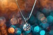 Pendant with a diamond on a beautiful background