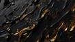 Luxurious swirls of black and golden paint create a dramatic and opulent abstract background The image conveys richness and elegance with a tactile texture