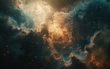Wall Mural - this captivating high-resolution image showcases a breathtaking view of cosmic clouds and star field