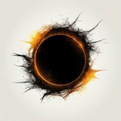 Wall Mural - grunge design of total solar eclipse concept light and darkness concept