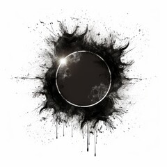 Wall Mural - grunge design of total solar eclipse concept light and darkness concept