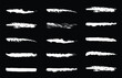 © Micro Pixel Market - Realistic Rough Scratched Torn White Correction Pen Marker Brush Ink Line Stroke Set Isolated Collection. Grunge Distressed Paper Texture for Collage 6 5 9