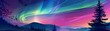 Illustration of the aurora borealis, with an explanation of the colors invisible to the human eye low texture