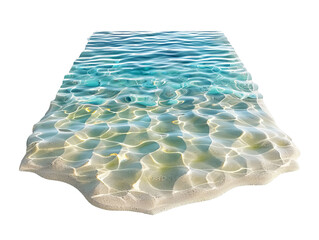 crystal clear lagoon at noon isolate on transparent background, cutout, png