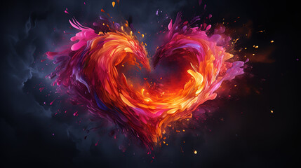 Wall Mural - happy valentines day banner, holiday romantic background mockup
