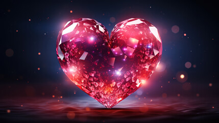 Wall Mural - sparkle heart red background