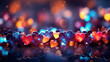 Romantic heart bokeh overlays bright valentine