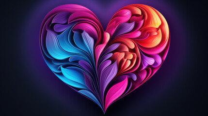 Wall Mural - glossy heart background