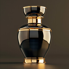 3d luxury and premium black and gold perfume bottle photo, generative ai