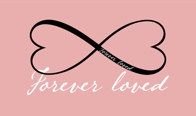 infinity forever loved love symbol heart shaped sign silhouette.eternal,limitless emblem.cycle,endle