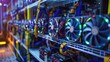© Anak - room with bitcoin cryptocurrency mining vga rack