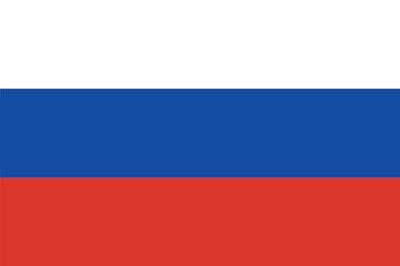 Wall Mural - The flag of Russia. Tricolor: white, blue, red. The symbol of the Russian Federation. Isolated vector illustration on white background.