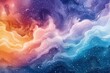 Pastel watercolor galaxies, swirling nebulas and stars in a minimalist cartoon universe