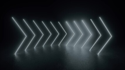 Futuristic 3D Neon Arrows on Concrete