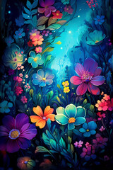 Wall Mural - abstract floral background