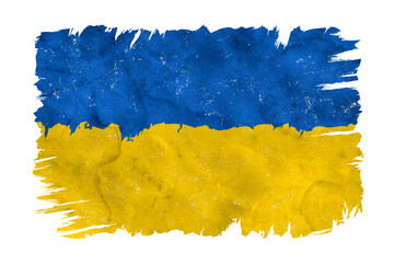 Sticker - Vintage Ukraine flag. Drawing flag of Ukraine.