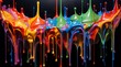 abstract colorful paint drops background, colorful acrylic paint dripping