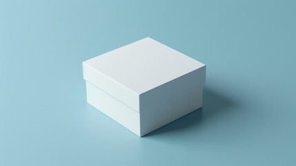 Sticker - A white box sitting on top of a blue surface. Suitable for various design projects