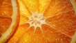A detailed close up of a slice of orange. Perfect for food and nutrition concepts
