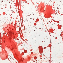 Wall Mural - background of splattered red ink on white paper seamless pattern