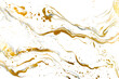 Metallic silver and shimmering gold watercolor swirl on transparent background.
