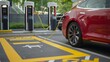Car-sharing parking spots with electric charging stations