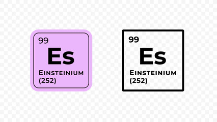 Wall Mural - Einsteinium, chemical element of the periodic table vector design