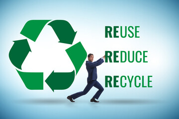 Sticker - Recycling logo with ecology concept