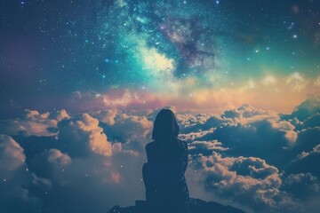 Wall Mural - Golden light illuminates a hand reaching towards a dream written in a journal, representing the Law of Attraction and attracting your ideal life