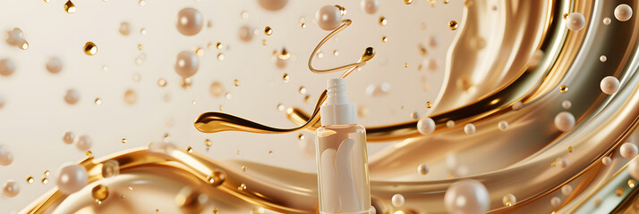 Poster - Hair treatment and Hair care Concept Background, Vitamin or Serum Shampoo,Damage hair Repair,3d rendering.