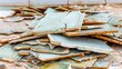 © JovialFox - A heap of fractured ceramic tiles is seen piled on the floor, likely remnants of a repair or renovation project in indoor spaces like bathrooms or kitchens. The tiles are shattered into uneven pieces