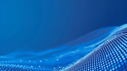 Wall Mural - abstract blue digital wave of particles. futuristic background for technology and science concepts. 